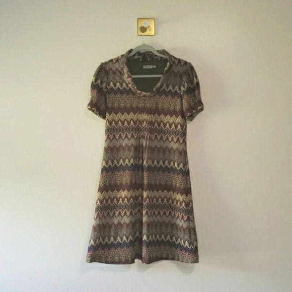 Eliza J Dress 12 Short Sleeve Bohemian Aztec Office Career Academic Crochet Knit - Picture 1 of 11